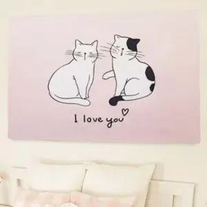 예쁜그림 인테리어 패브릭 그림 고양이 가림막 S 벽장식 인테리어장식 가림천 테피스트리