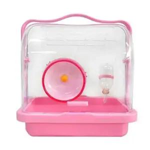 햄스터 멀티 하우스 핑크 1P 쳇바퀴 물통 이동장 햄스터하우스 햄스터이동장 햄스터쳇바퀴