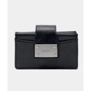 매장정품 MACOI 팔레트 스냅 포켓 레더 미니 카드 지갑 [블랙]