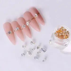 [골드스마일]네일아트 지르콘 금장 캡 스톤 20개입 12종 반지네일