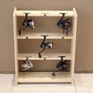 [알티피아]아름데코 원목 낚시릴 거치대-9구