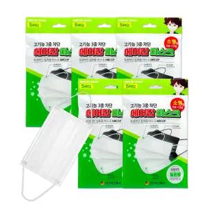 에어캅 일회용 마스크 5매입 x 10개 어린이용 화이트