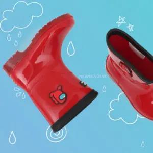 어린이 키즈 캐릭터 어몽어스 방수 레인부츠 장화 레드