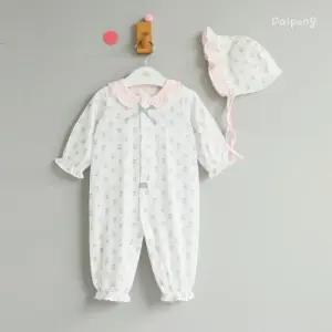 [달퐁]달퐁 리틀플라워 긴팔 우주복 모자 세트