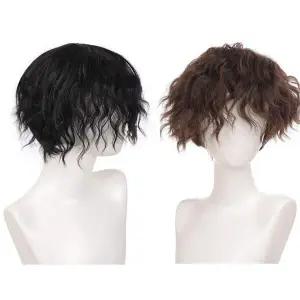 남성용 웨이브 펌 패션 헤어 가발 통가발 전체가발