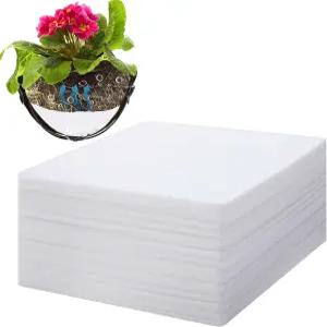 Adnee 60개 걸이 바구니 셀프 워터링 라이너-6.6 x 6.6 인치 플랜터 펠트 코코넛 화분 장치 삽입