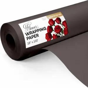 블랙 플라워 포장지 18 x1200 100피트 미국산 프리미엄 50파운드 두꺼운 부케 결혼식 예식 및 IDL 포장을