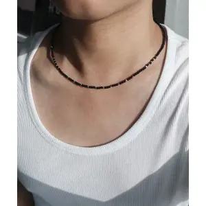 매장정품 BASSCLEF 남자 비즈 목걸이 블랙 CLEF DROP NEC