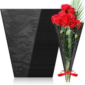 Qilery 100개 꽃다발 포장지 크래프트 선물 가방 신부 샤워 결혼식 졸업 기념일 어머니의 날 11 x 3.5 17.3