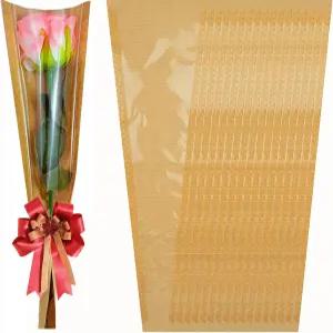 SELANTAG 50 팩 싱글 플라워 부케 포장 봉투4.7인치 x 16인치 1.9인치 스몰 백 크래프트 플로럴 포장지