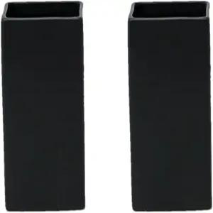 고요한 공간 생활 매트 블랙 스퀘어 세라믹 꽃병 웨딩 센터피스용 모던 플라워 홈 데코 오피스 스타일링 및