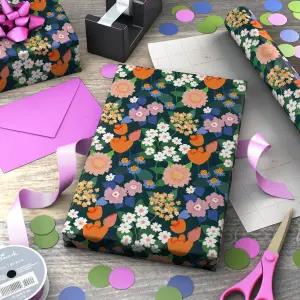 생일 어버이날 신부 샤워 등 다양한 행사를 위한 홀마크 포장지 미니 롤(야생화) 40평방피트.