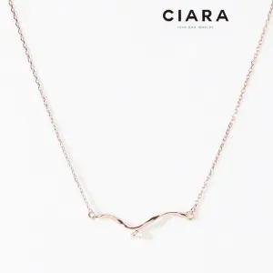 [씨아라]CIARA 14K Ghedi 웨이브 캐럿스톤 목걸이(GoldPlated)