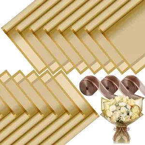 미모로 60매 꽃 포장지 방수 꽃다발 골드 엣지 발렌타인 결혼식 생일 졸업 선물