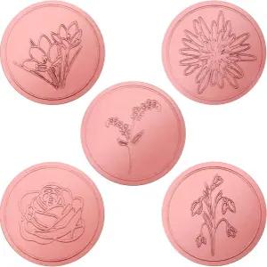250개 봉투 봉인 스티커 꽃 초대장용 우아한 엠보싱 로즈 골드 포일 플로럴 웨딩 날짜 저장 인증서 장식용