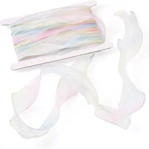 키스티티 10야드 리데센트 오르간자 리본 핑크 컬러 공예 장식 폴리에스터 발렌타인데이 꽃다발 화환 결혼