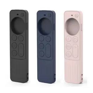 애플TV 2세대 시리 리모컨 컬러 실리콘 보호 케이스+스트랩 애플티비 셋톱박스 OTT Siri 리모콘