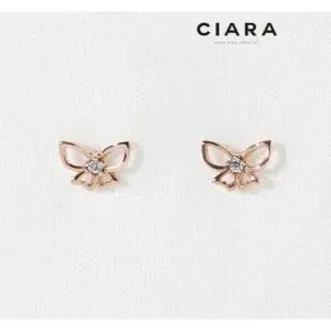 [씨아라]CIARA 14K GOLD Breno 캐럿포인트 버터플라이 심플 귀걸이