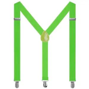 [콩심팥심]성인 멜빵 어른 얇은 어깨 집게멜빵 그린