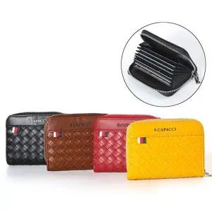 [콩심팥심]YB08 지퍼 인조 카드지갑 명함 데일리 격자무늬 남녀