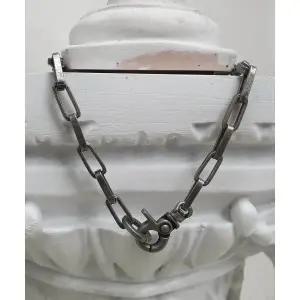 매장정품 BLESSED BULLET 6mm 박스 체인 목걸이_다크실버/앤틱골드