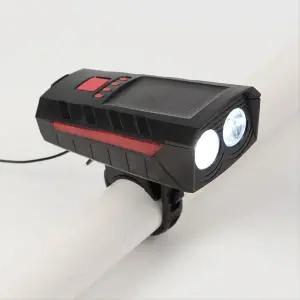 [콩심팥심]스포티브 태양광충전 자전거벨 전조등 2400mAh 레드