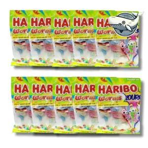 지렁이형 신젤리 젤리 하리보 지렁이모양젤리 지렁이젤리 10개