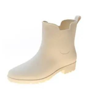 무광 레인 부츠 하얀 무지 심플 고무 장화 앵클 부츠