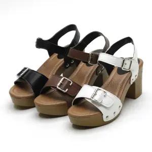 [마이시크]JH파우더 여름 오픈토 가보시 샌들 통굽 힐 8cm