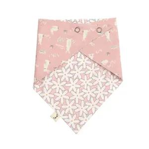 순면 스카프빕 양면 토끼핑크 X2 유아 턱받이 목수건