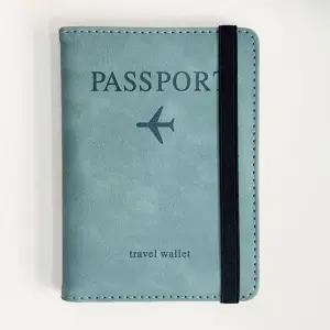 [라일리] Rly 여권파우치 가죽수납 홀더카드 여행지갑 블루