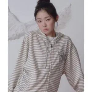 매장정품 PRENDA STRIPE STAR LOGO HOOD ZIP-UP GRAY