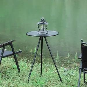 캠핑 경량 원형테이블 티테이블 보조테이블(블랙)