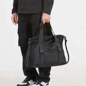 [옷자락]남성용 스포츠 나일론 대형 블랙 크로스백