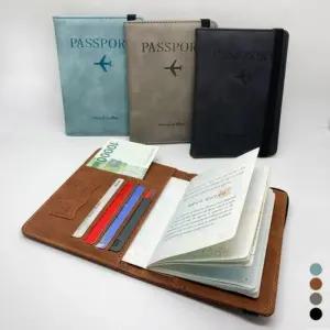 [옷자락]남성 빈티지 여행용 도난방지 여권 케이스 지갑