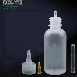 호환 RELIFE RL-054 50ML 솔벤트 병 바늘 팁 납땜 청소 액체 플럭스 알코올 오일 디스펜서 플라스틱 손 빈