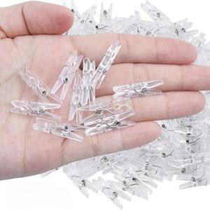 50피스 플라스틱 미니 소형  클립 투명 봄 걸이DIY 웨딩 파티 벽 홈 인테리어 양말