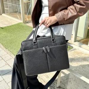 [옷자락]남성용 정장용 사각 가죽 서류가방