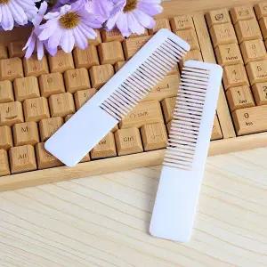 10p 휴대용 머리빗 화이트 커트 일자빗