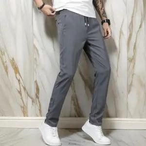 [옷자락]남자 바지 기본 밴딩 슬림핏 슬랙스 일자 팬츠