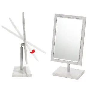 대리석패턴 각도조절 사각 탁상거울 다용도거울 메이크업거울