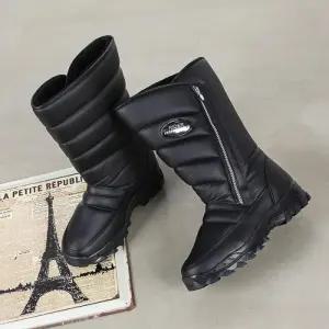 [옷자락]남성 방한 퍼 안감 사선 지퍼 논슬립 라이딩 부츠