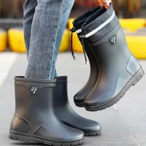 [옷자락]남성 기장별 레인부츠 장화 음식점 검정색 부츠