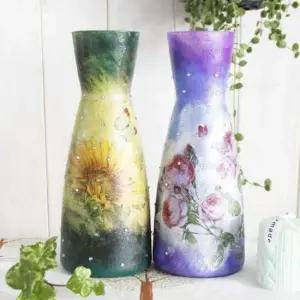 수제작 플라워 유리화병 (2types) 꽃병 수제꽃병 화병