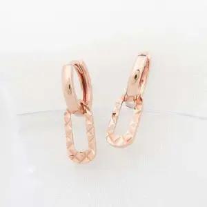 14K 금침 로즈골드 미니 컷팅 원터치 링 귀걸이 14k금침귀걸이