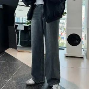 [옷자락]남자 캠퍼스룩 빈티지 워싱진 세미와이드 루즈 청바지