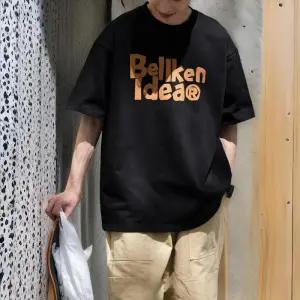 [옷자락]남성 오버핏 반팔 코튼 레터링 티셔츠