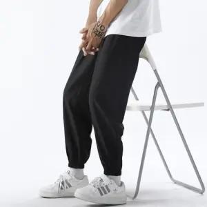 [옷자락]남성 배기핏 밴딩 조거팬츠 코튼 스포티 검정 바지