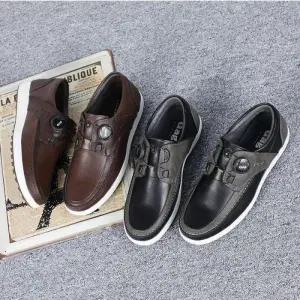 [옷자락]남성 소가죽로퍼 배색 통굽 빈티지 스티치 다이얼 단화