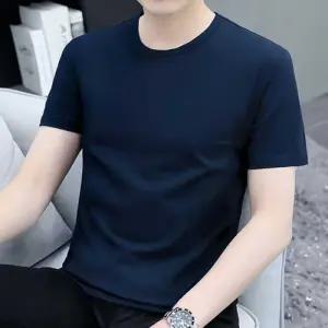 [옷자락]남자 면소재 레귤러핏 심플 라운드넥 반팔 티셔츠